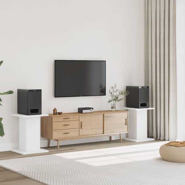 vidaXL Supporti Altoparlanti 2 pz Bianchi 30x30x40cm Legno Multistrato