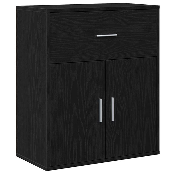 vidaXL Credenza Rovere Nero 60 x 31 x 70 cm Legno multistrato