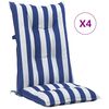 vidaXL Cuscini per Sedia 4pz Strisce Bianche e Blu 120x50x7cm Tessuto