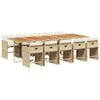 vidaXL Set da Pranzo da Giardino 11 pz con Cuscini Beige in Polyrattan