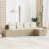 vidaXL Set di divani con cuscino 5 pcs polyrattan