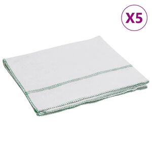 vidaXL Panni per la Pulizia 5pz Righe Bianche e Verdi 50x60 cm