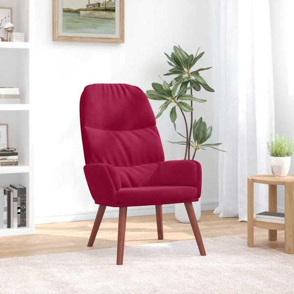vidaXL Sedia Relax Rosso Vino in Velluto