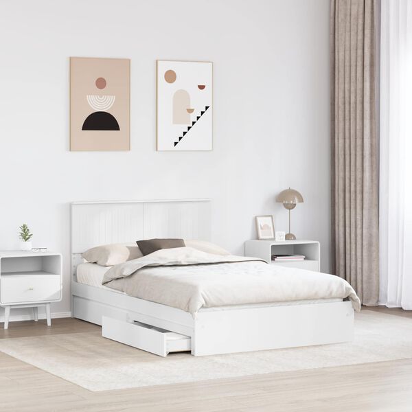 vidaXL Letto con Contenitore Bianco 120 x 190 cm Legno multistrato