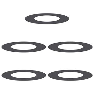 vidaXL adatto per Anelli d'Albero Piatto 5 pcs Nero &Oslash;40 / 70 cm Acciaio