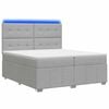 vidaXL Letto Box Spring LED con Materasso Grigio Chiaro 200 x 200 cm