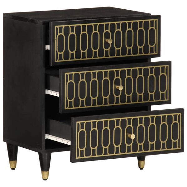 vidaXL Comodino 50x33x60 cm in Legno Massello di Mango