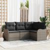 vidaXL Set Divano da Giardino 4 pcs Grigio polyrattan