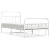 vidaXL Giroletto con Testiera e Pediera Metallo Bianco 100x200 cm