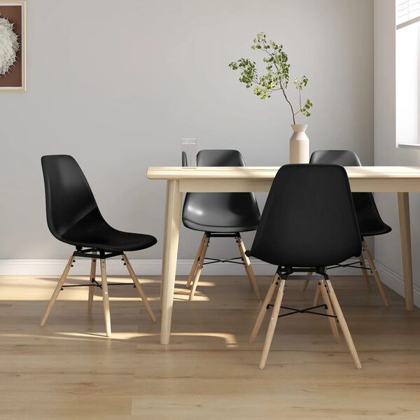 vidaXL Sedie da Pranzo 4 pz Nere in PP