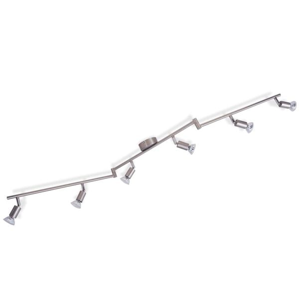 vidaXL Lampada da Soffitto con 6 Faretti a LED in Nichel Satinato