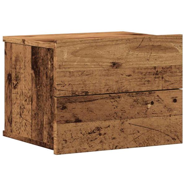 vidaXL Comodino a Muro Legno Antico 40x32x30 cm