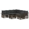 vidaXL Set Divano da Giardino 9 pz Grigio e Grigio Scuro polyrattan