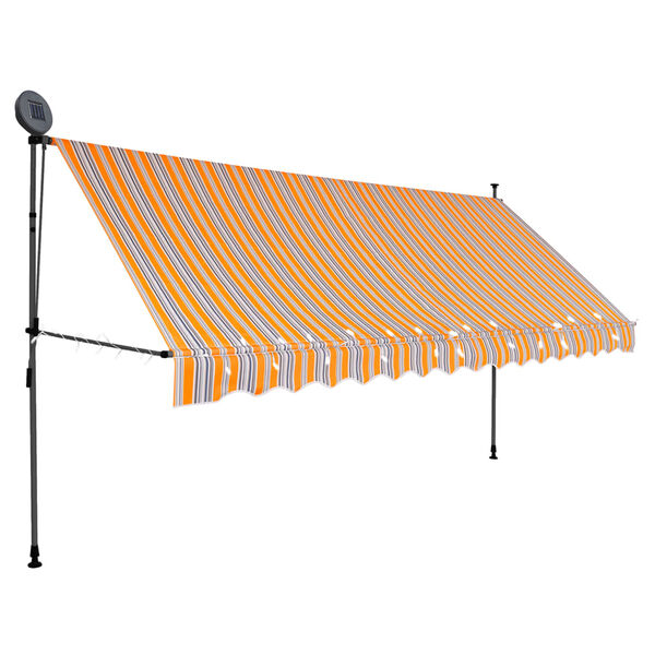 vidaXL Tenda da Sole Retrattile Manuale con LED 400 cm Gialla e Blu