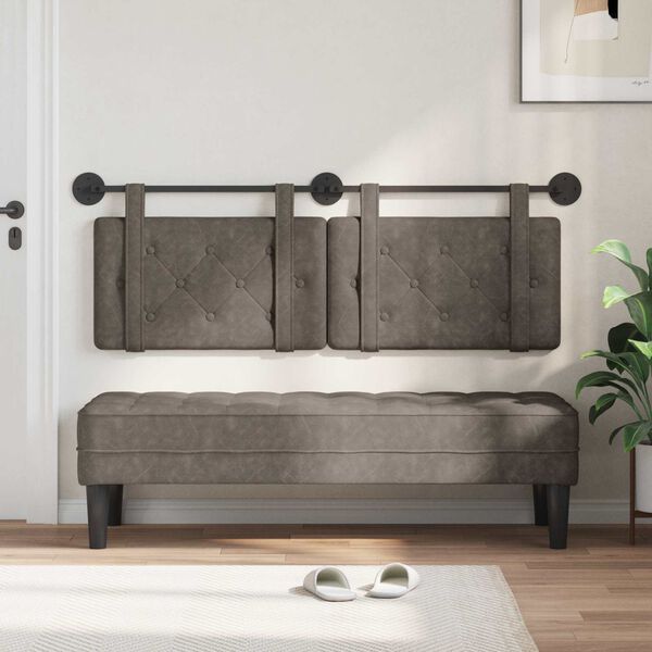 vidaXL Testata appesa Grigio 130 x 55 x 5 cm PU Antico