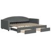 vidaXL Divano Letto Estraibile Cassetti Grigio Scuro 90x200cm Tessuto
