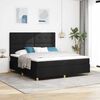 vidaXL Letto a Sorgente LED con materasso Nero 180 x 200 cm Tessuto