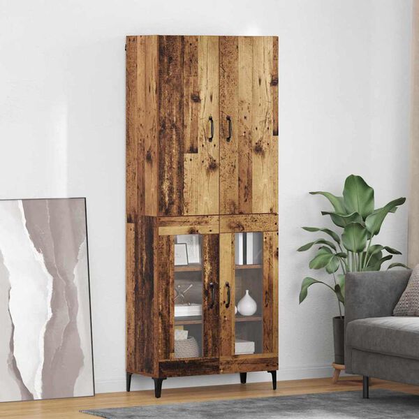 vidaXL Credenza Legno vecchio 69,5 x 34 x 180 cm Legno multistrato