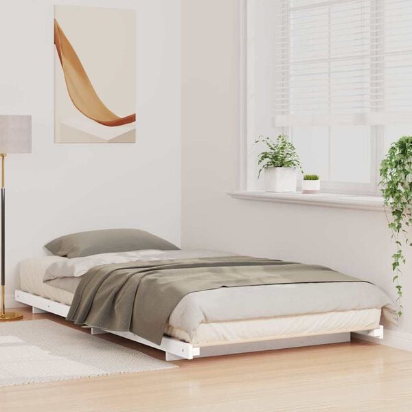 vidaXL Struttura letto a terra Bianco 80 x 220 cm