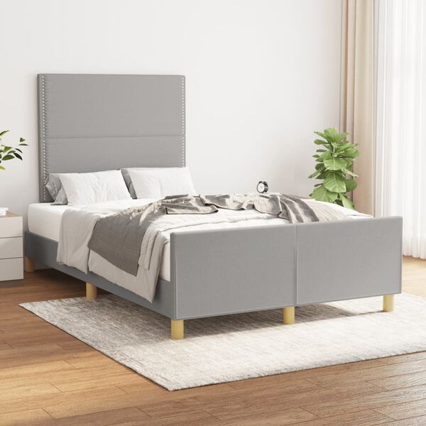 vidaXL Giroletto senza Materasso Grigio Chiaro 120x190 cm in Tessuto