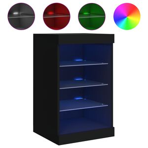 vidaXL Credenza con Luci LED Nera 41x37x67 cm