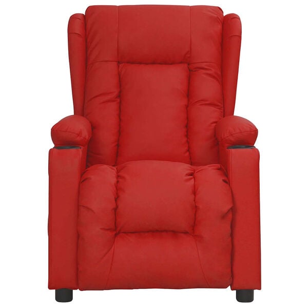 vidaXL Poltrona Massaggiante Rosso Vino in Similpelle