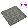 vidaXL Tappeto 20 pcs Antracite Striato 50 x 50 cm 100% Polipropilene