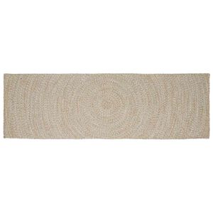 vidaXL Tappeto da Area Naturale e Bianco 60 x 250 cm Juta