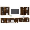 vidaXL Set Mobili Porta TV 8 pz Rovere Fumo in Legno Multistrato