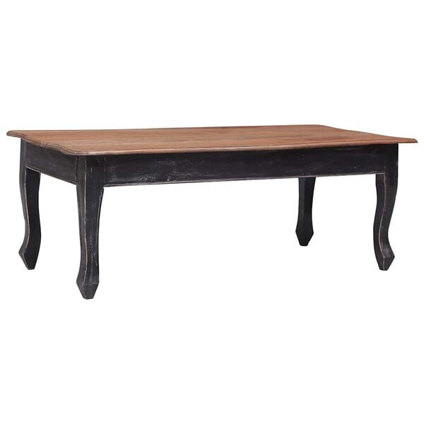 vidaXL Tavolino da Salotto Nero 120x60x45 cm Legno Massello di Mogano
