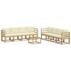 vidaXL Set di divani da esterno con cuscino 9 pcs Bianco e Crema