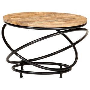 vidaXL Tavolino Nero 60x60x40 cm in Legno Massello di Mango Grezzo