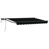 vidaXL Tenda retrattile manuale con LED Nero e antracite 3,5 x 2,5 m