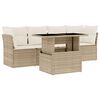 vidaXL Set Divano da Giardino 5 pz con Cuscini Beige in Polyrattan
