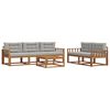 vidaXL Set di divani da esterno 6 pcs Grigio Naturale e Chiaro