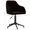 vidaXL Sedia da Pranzo Girevole Nera in Velluto