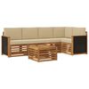 vidaXL Set di divani da esterno 5 pz Naturale