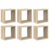 vidaXL Mensole Parete a Cubo 6 pz Rovere Sonoma 26x15x26 cm