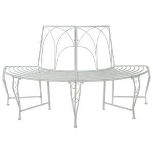 vidaXL Panchina per Alberi 4-Numero di posti 160 x 80 x 89 cm Acciaio