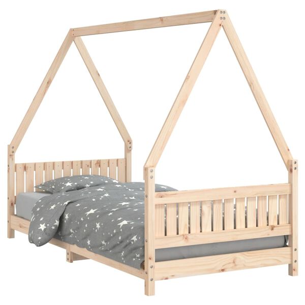 vidaXL Giroletto per Bambini 90x190 cm in Legno Massello di Pino