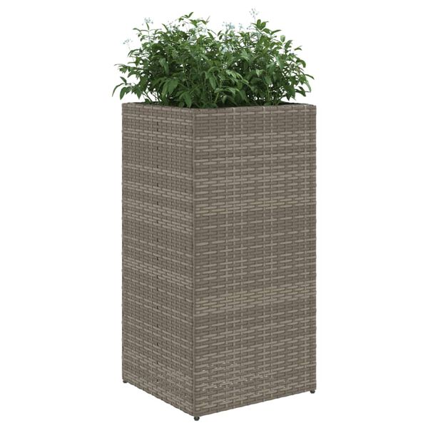vidaXL Fioriere da Giardino 2 pz Grigie 40x40x80 cm in Polyrattan