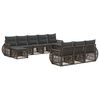 vidaXL Set Divano da Giardino 10 pz Grigio e Grigio Scuro polyrattan