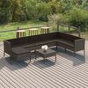 vidaXL Set Divani da Giardino 9 pz con Cuscini in Polyrattan Grigio