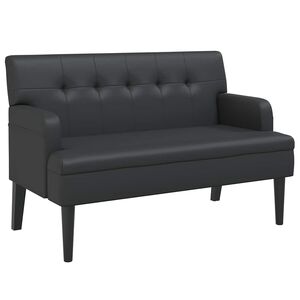 vidaXL Panca con schienale nera 112x65,5x75 cm in similpelle