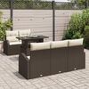 vidaXL Set Divano da Giardino con cuscino 6 pcs Marrone polyrattan