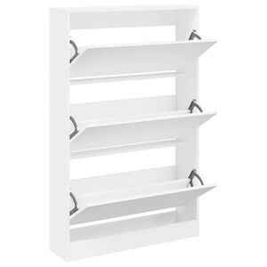 vidaXL Scarpiera Bianca 80x21x125,5 cm in Legno Multistrato