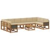 vidaXL Set di divani da esterno 11 pz Naturale e Beige