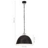 vidaXL Lampada Industriale Vintage 25 W Nera Rotonda 40 cm E27