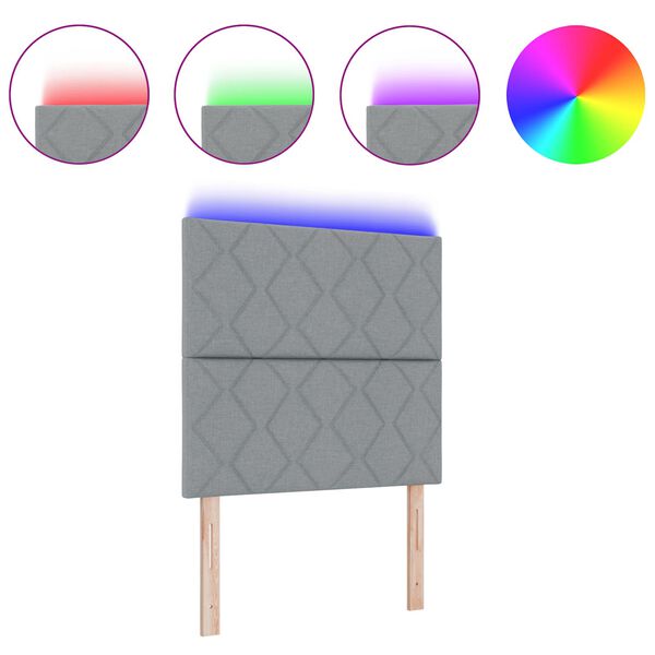 vidaXL Testiera Grigio chiaro 90 cm Tessuto