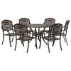 vidaXL Set da Pranzo per Giardino 7 pcs Bronzo 90 x 90 x 75 cm